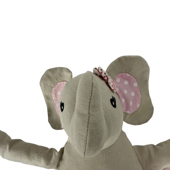 Pottery Barn Kids Two Pink Tutu Ballerina Elephant Shelf Sitter Long Leg Stuffed - Picture 4 of 4